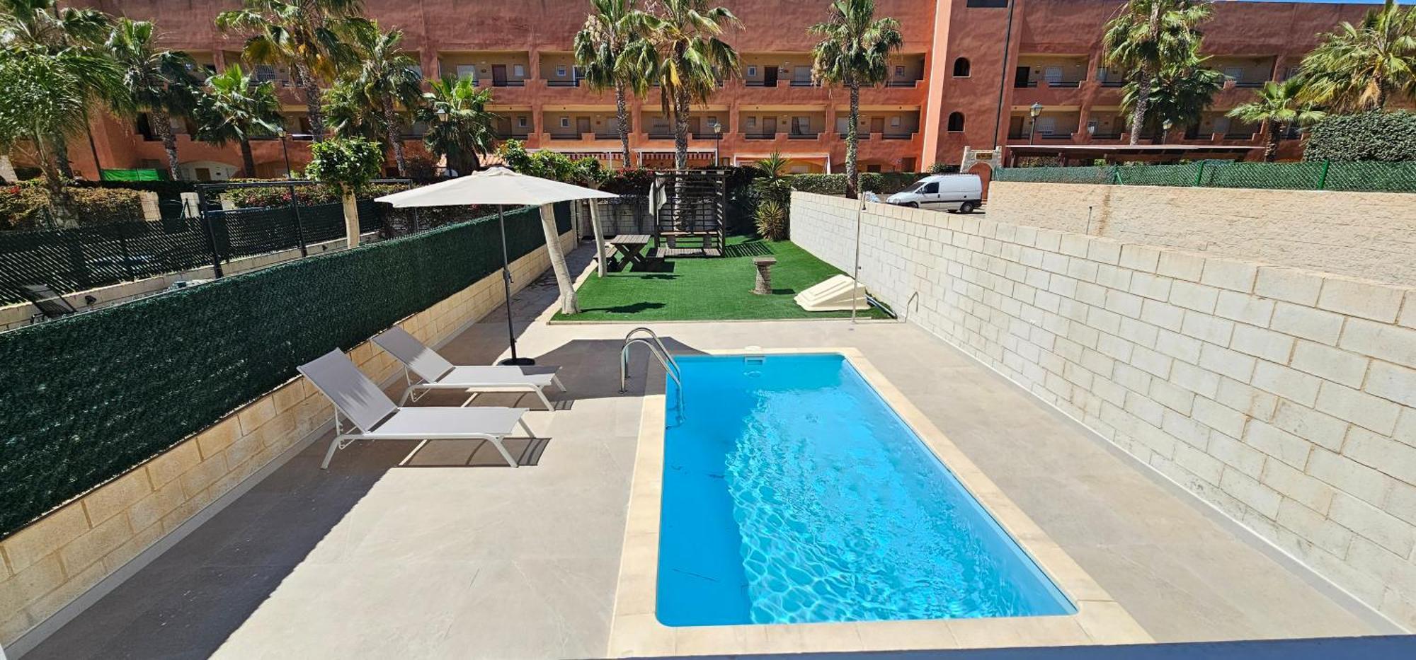Homes Of Spain, Apartamentos Paraiso Vera Playa, Fatu Hiva, Bajo A Con Piscina Privada En Jardin Privado, Primera Linea De Playa, Wifi Kültér fotó