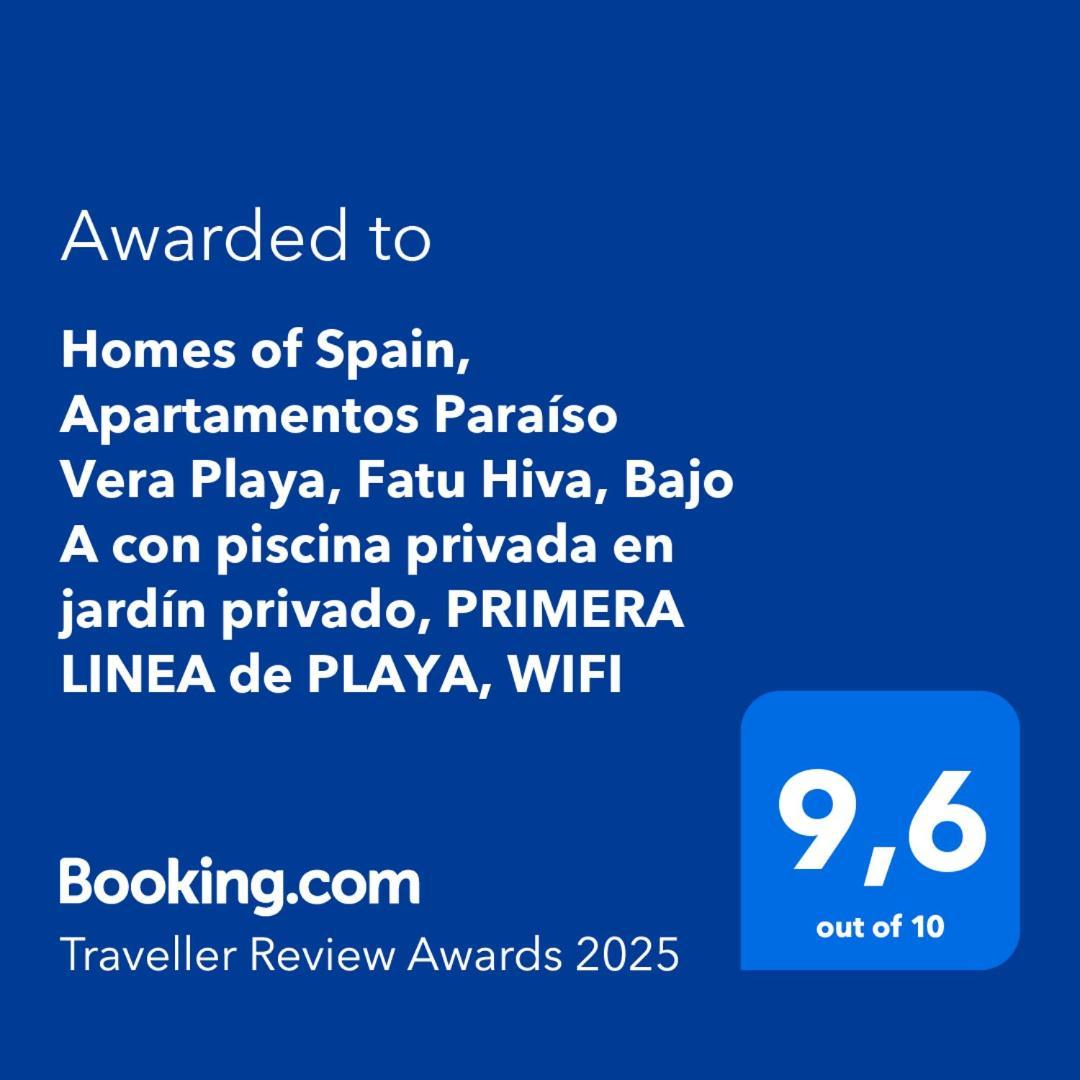 Homes Of Spain, Apartamentos Paraiso Vera Playa, Fatu Hiva, Bajo A Con Piscina Privada En Jardin Privado, Primera Linea De Playa, Wifi Kültér fotó